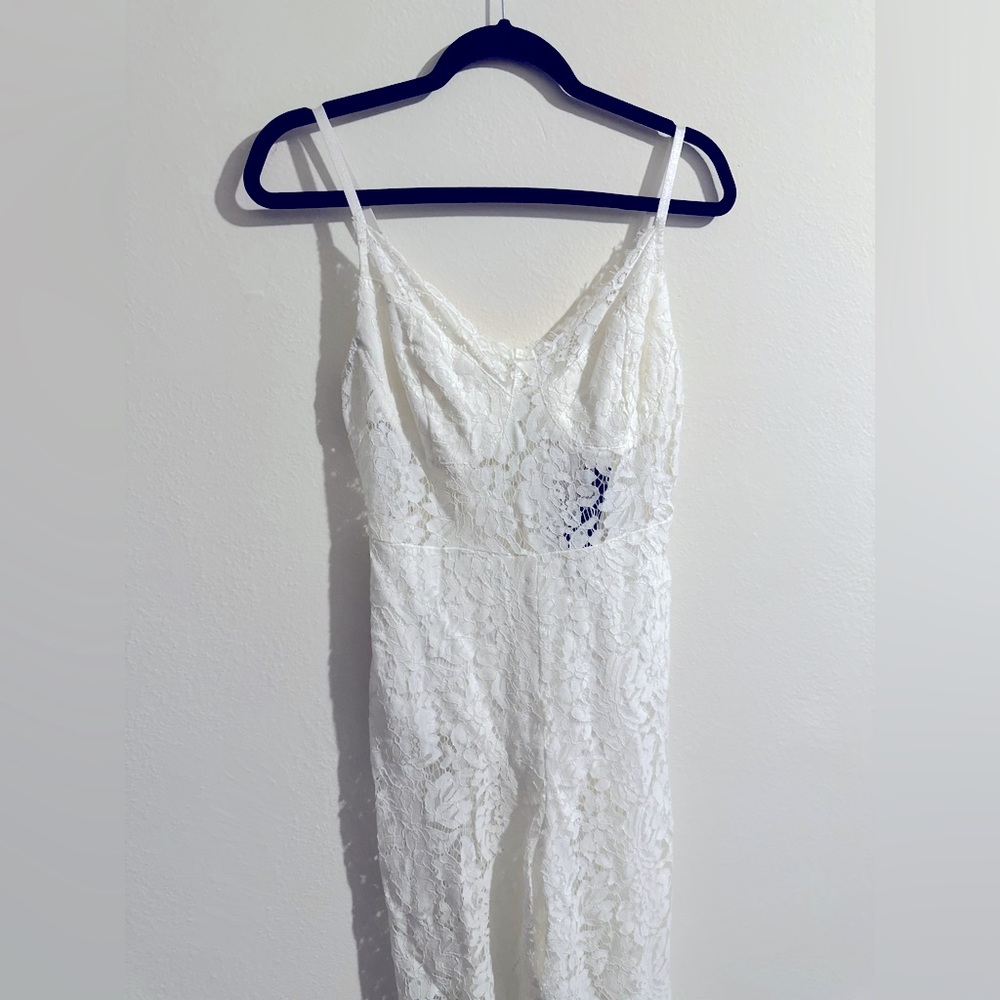 Fashion Nova White Lace Jumpsuit